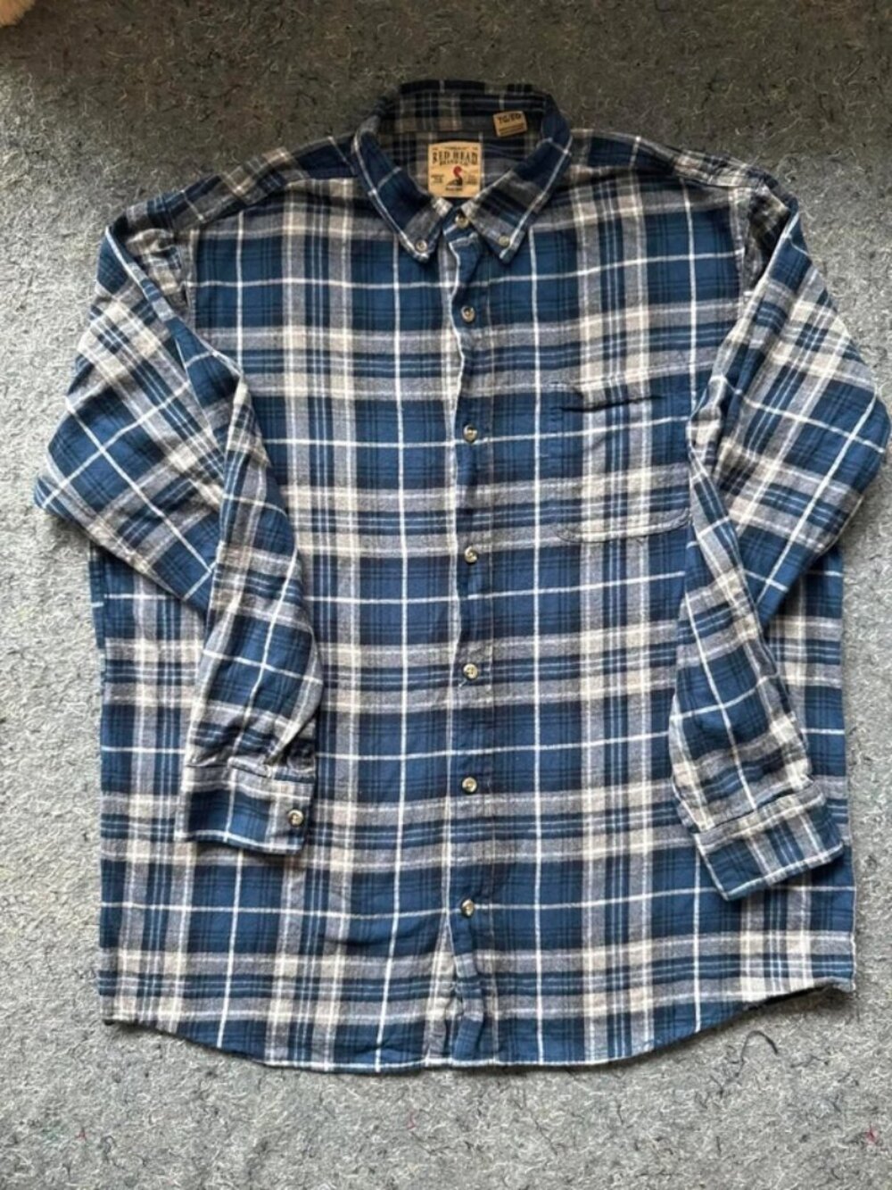 Red Head Brand Co. Men’s XL Blue Plaid Flannel Shirt 100% Cotton